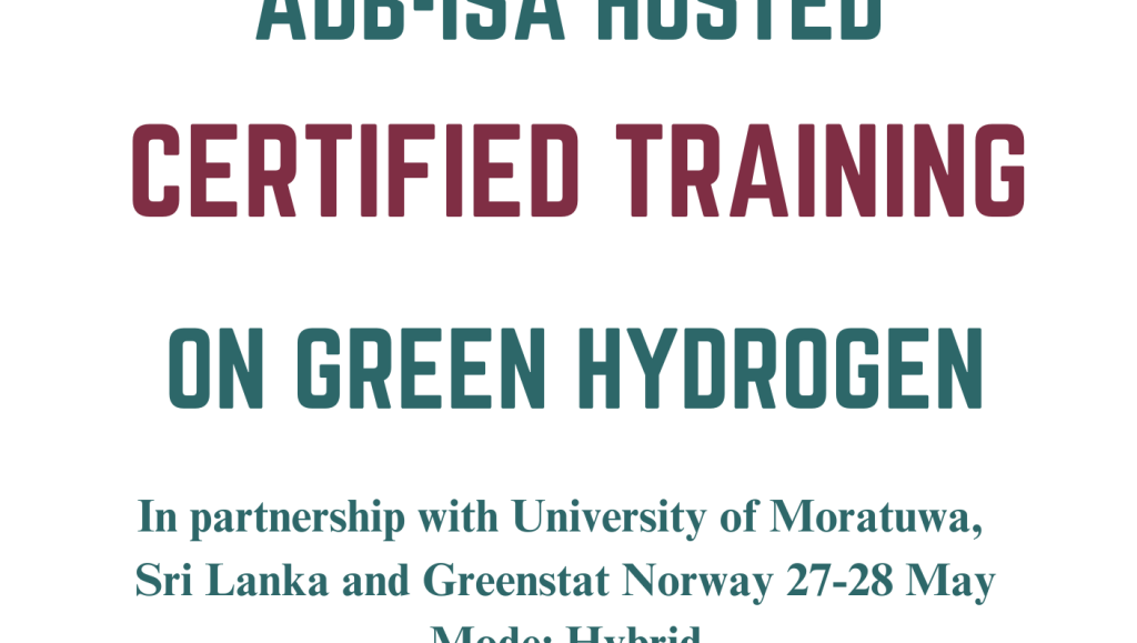 ADB-ISA Hosted Certified Training on Green Hydrogen